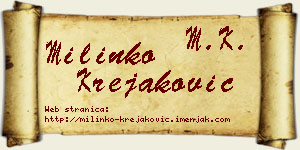 Milinko Krejaković vizit kartica